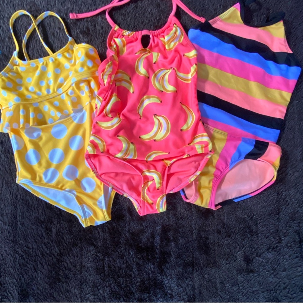 Cat & Jack Yellow and Pink One Piece Swimsuit